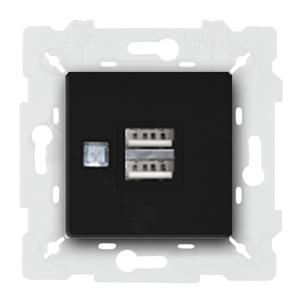  Розетка USB для зарядки устройств Fede Vintage Corinto Черный (в сборе)